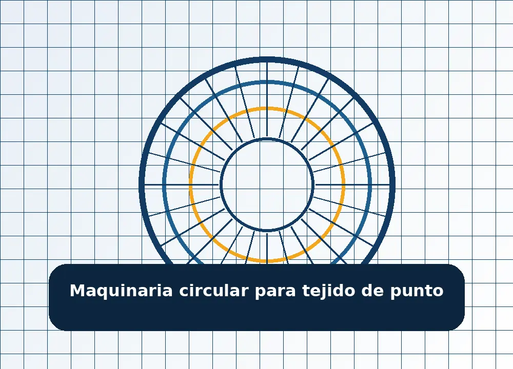 Ilustración de maquinaria circular textil para tejido de punto