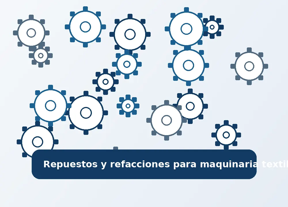 Ilustración de repuestos y refacciones para maquinaria textil